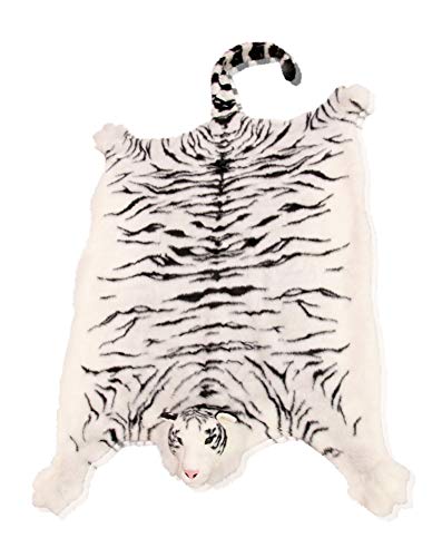 Tigerfell Teppich Tiger Kaminvorleger Deko Kamin Stofftier Bettvorleger Fell Plüsch Braun oder...
