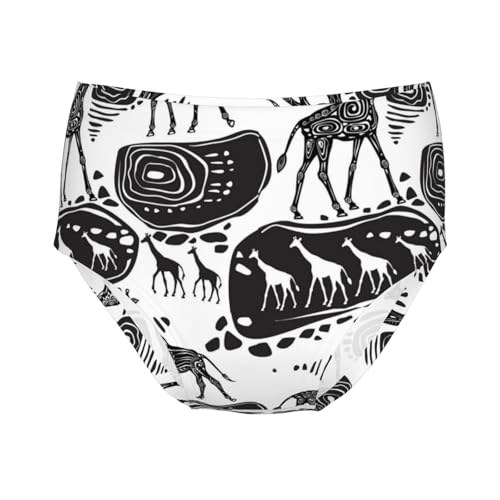 Giraffes And Ethnic Motifs Girls' Underwear Soft Cotton Little Girls Panties Comfort Briefs