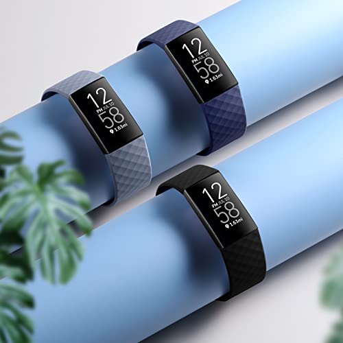 Wepro Bands Compatible with Fitbit Charge 4 Bands for Women Men, Compatible with Fitbit Charge 3 Bands, Compatible with Fitbit Charge 3 SE, 3-Packs, Small, Large