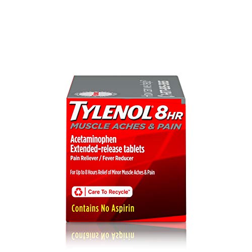 Tylenol 8 Hour Muscle Aches & Pain Acetaminophen Tablets For Muscle & Joint Pain, 100 Ct #TOP4