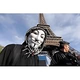 PARENCE - Anonimowa maska V do Vendetta, maska Guya Fawkesa, 20 x 18,5 cm, akcesoria kostiumowe na Halloween, cosplay, karnawał, imprezy