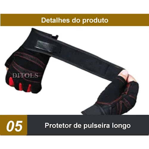 Luva Para Academia Crossfit Ciclismo Masculina Feminina Meio Dedo (GG)