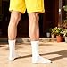 Tressify 2 Pcs Running Socks for Men and Women, Cotton White, Crew Socks, Anti-Slip Towel Bottom, Sweat-Absorbent