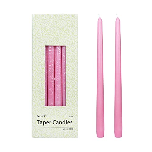 Zest Candle 12 Inch Pink Taper Candles