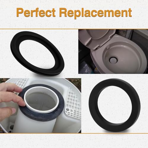 Image of RV Toilet Flush Ball Seal and Base Seal Kit with Mounting Hardware Compatible with Dometic 300 310 320, RV Toilet Seal with Bolts Replace# 385311658 385311652