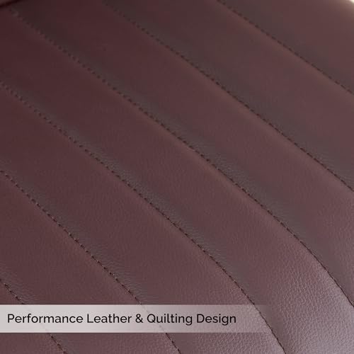 Image of Dining Chairs Set of 4, Modern Dining Chairs with Thick Cushions, PU Leather Upholstered Kitchen Dining Room Chairs with Metal Legs for Dining Living Room (Dark Brown)