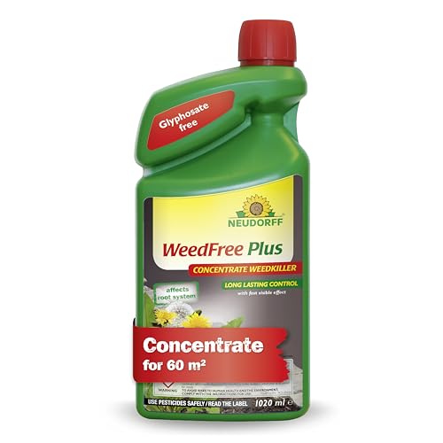 Neudorff WeedFree Plus Concentrate - Effective Weedkiller for fast long-lasting weed control. Affects root system. Glyphosate Free 1020 ml