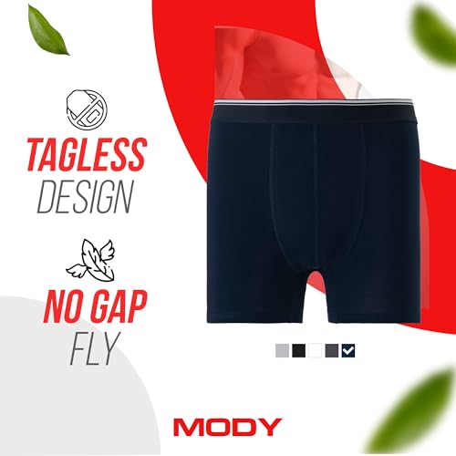 Mody Men's Boxer Briefs Underwear 4-Pack, Men's Cotton Boxer Brief, Ultra Soft Boxers for Men, Men's Underwear Boxer Briefs2