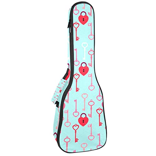 Housse de ukulélé avec serrure et clé – Sac à dos avec sangle réglable - Les Beatles, Paul McCartney, John Lennon, RIngo Starr, George Harrison Housse de ukulélé avec serrure et clé - Sac à dos avec sangle réglable