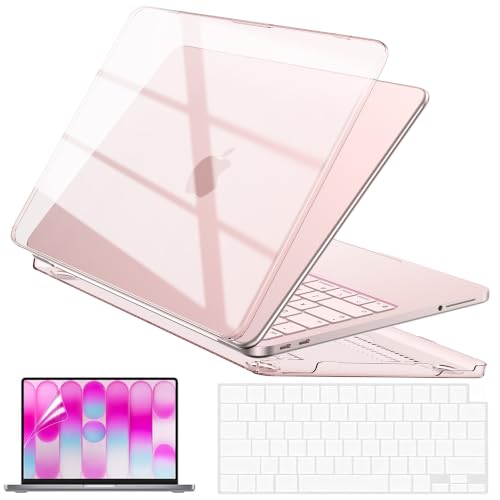 Image of EooCoo Compatible with Apple 2026 MacBook Neo Case 13 inch Mac Laptop A3404 with A18 Pro Chip, Transparent Hard Shell & Keyboard Skin Cover & Laptop Screen Protector - Crystal Blush