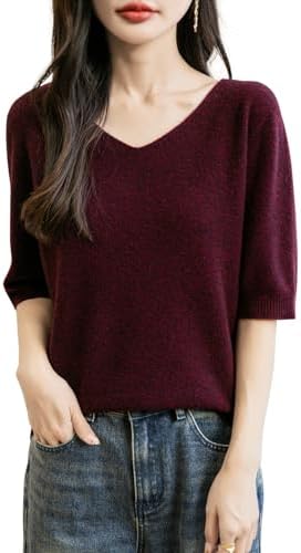 Chanyarn Women's V-Neck 100% Merino Wool Spring Fall Winter First...