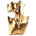 misppro Female Fashion Jewelry Holder Head Mannequin Bust Display, Resin Material - L+Golden Resin