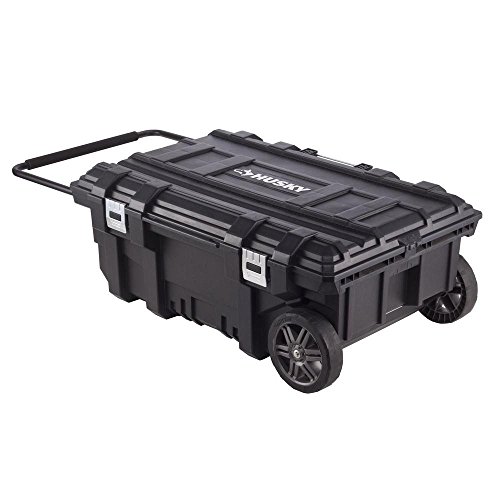 35 in. Mobile Job Box This 35 in. work cart comes with metal latches and a built-in padlock eye (lock not included), to keep all your gear secure in the garage or on the jobsite.