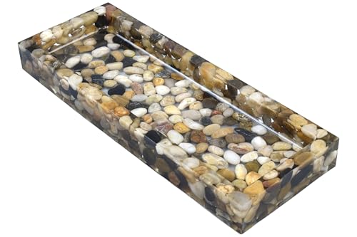 Pebbles Bathroom Tray, Decorative Tray, Vanity Tray for Countertop,Stone Perfume Tray