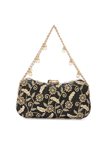 Image of TOOBA Handicraft Clutch Purse For Women with Sleek Design Embroidered Clutch| Trendy Stylish Bridal, Party, Wedding Sling Bag