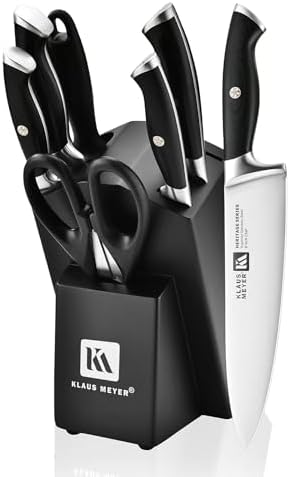 Klaus Meyer 8-Piece Kitchen Knife Set, German High Carbon Steel P...