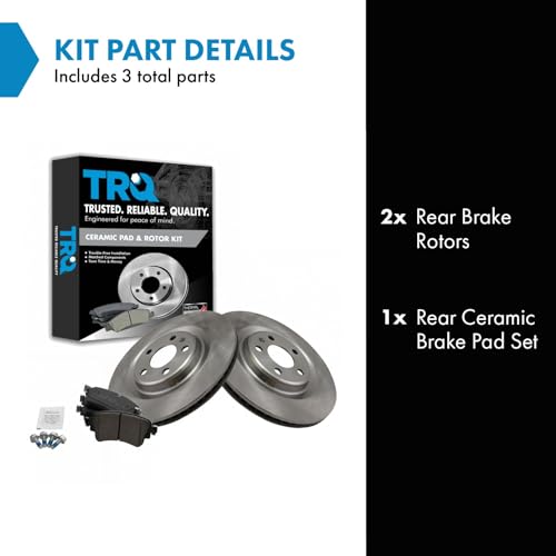 Image of TRQ Rear Ceramic Brake Pad and Rotor Set