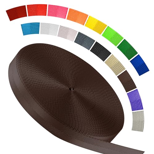 Image of Polyester Webbing Strap 16+Colors - 1 inch&1.5 inch&1.9 inch - 16.5 25 33 55 Yards Heavy Duty Webbing Roll, Flat Webbing Strap for Indoor&Outdoor Gear, Climbing, DIY Crafting, Repairing