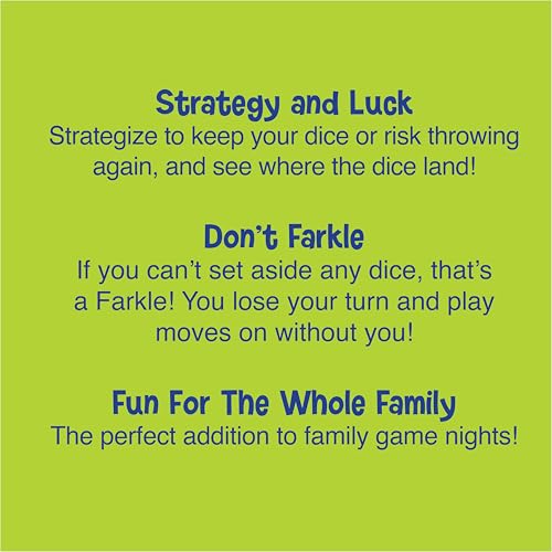 Image of Farkle Dice Games for Kids, Dice Set, Score Sheets Inc, Family Game Night | Family Game Night, Travel Games, Screen-Free, Travel Game, Holiday Game, Cup and Score Card Included,
