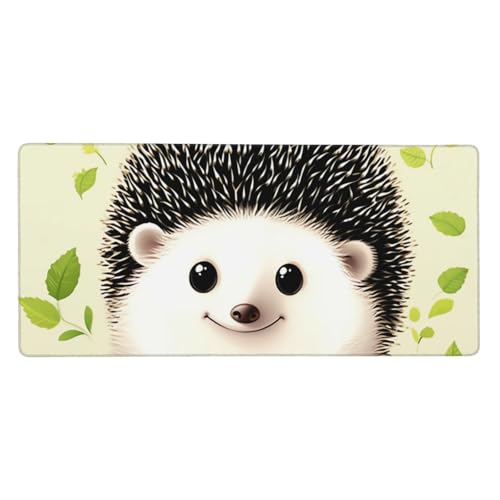 Tapis de souris de jeu 90x40 cm XXL motif hérisson pour ordinateur et écriture