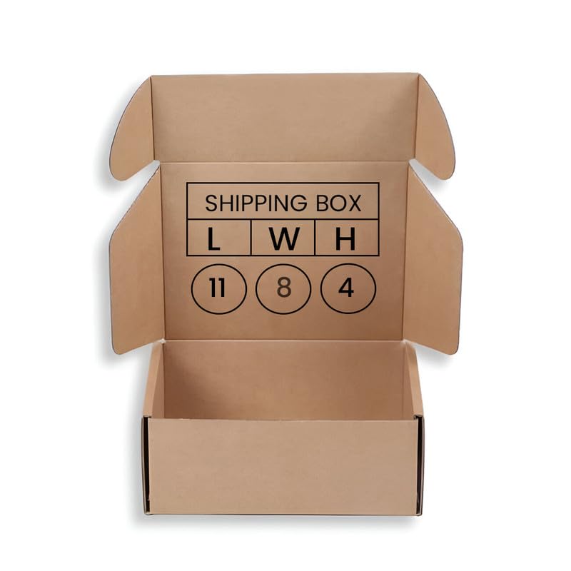 nbi brown self locking 3 ply corrugated boxes 11x8x4 inch pack of 25 for packaging shipping storing and e-commerce