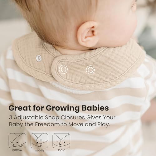 Image of Konssy 10-Pack Muslin Baby Bibs for Drooling and Teething