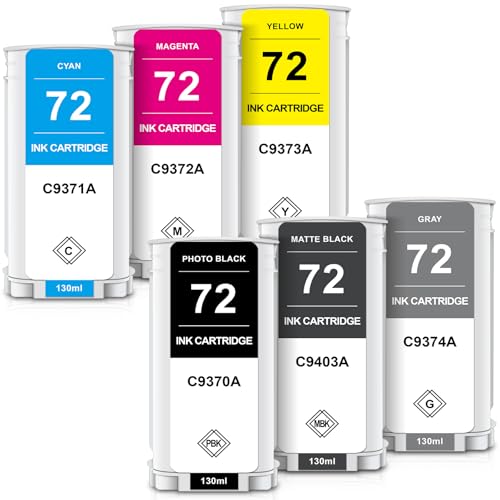 Cartouche d'encre haute capacité C9373A pour traceur DesignJet T1300 lot de 6