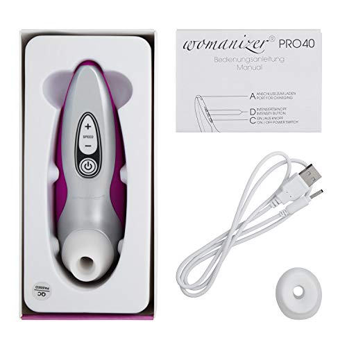 Womanizer Pro40 Klitoris-Sauger für Frauen - Klitoris Stimulator Auflege-vibrator mit 6 Intensitätsstufen - Leises Wasserdichtes Sexspielzeug für sie - magenta