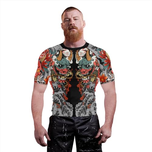 Samurai Rash Guard for Men Short Sleeve Compression Baselayer Skins Performance Rash Guard MMA BJJ Jiu Jitsu4