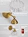 HEQIQEH 1 Pack Antique Brass Wall Sconce Vintage Tulip Glass Shade Lamp with Remote, Timer, and 12 Color LED, Tool Free Installation for Indoor Decor