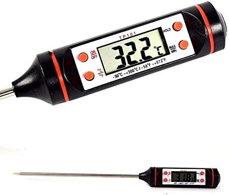 Kitchen Thermometer, 15cm Length, Thermometer Probe with LCD Digital Display for Meat Cooking, BBQ, Grill (10)