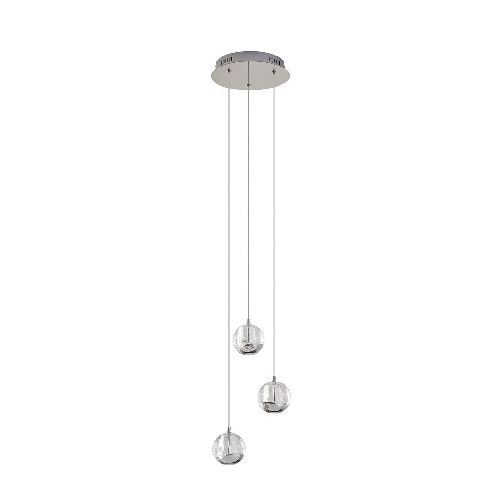 Lucande Clear, Chrome Ceiling Light Hayley (Modern) In Clear Made Of Glass For E.g. Living Room & Dining (3 Light Sources,) From Pendant Lighting, Lamp Hanging Ceiling