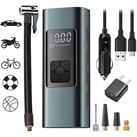 Tire Inflator Portable Air Compressor: Cordless Air Pump for Car Bike Motorcycle Cover