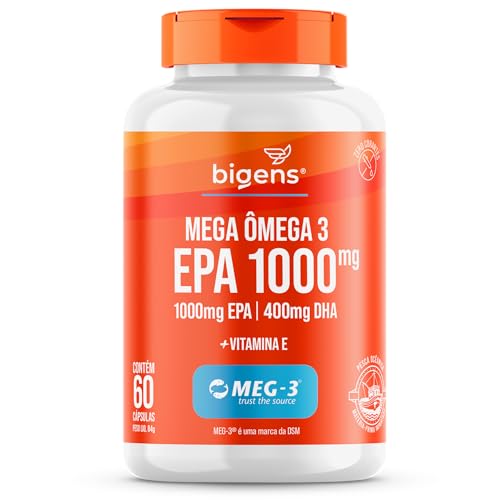 Mega Omega 3, EPA 1000mg - DHA 400mg, com vitamina E, Certificado Meg-3, 60 cápsulas, Biogens (UNIDADE)
