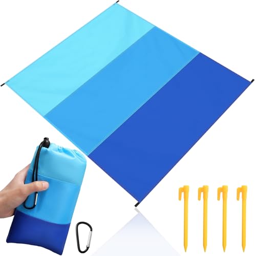 Votoko Tapete de praia grande 210 x 200 cm, esteira de praia leve e compacta, manta de praia impermeável, suave, confortável, resistente ao vento, secagem rápida, duradoura para praia, viagens e