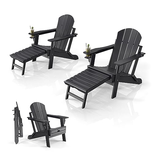 VINGLI Folding Chair Set with Ottoman