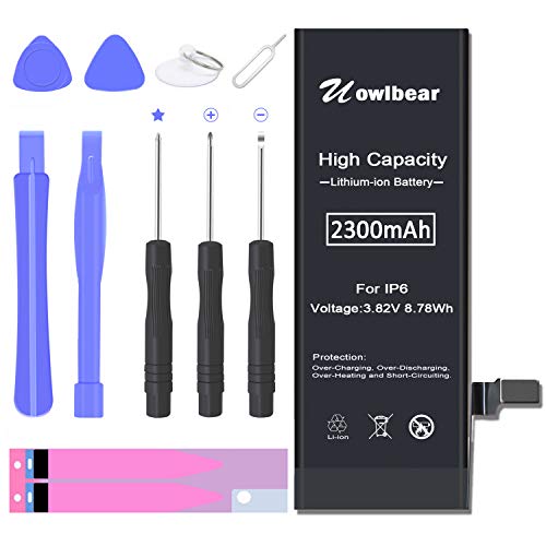 uowlbear 2300mAh Replacement Ip6 Battery for iPhone 6 A1586 A1589 A1549 with Complete