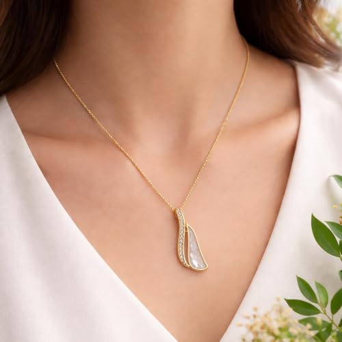 Image of RIDHVEE Anti-Tarnish Gold Plated Pendant Necklace for Women & Girls | Skin Friendly Lightweight Fashion Jewellery | Elegant Minimalist Chain Necklace & Gifting