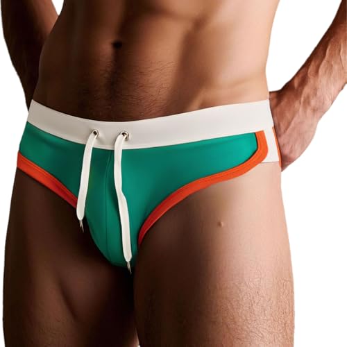 Men’s Low Rise Swim Briefs Support Pouch Quick Dry & Drawstring Beach Swimwear M L XL 2XL