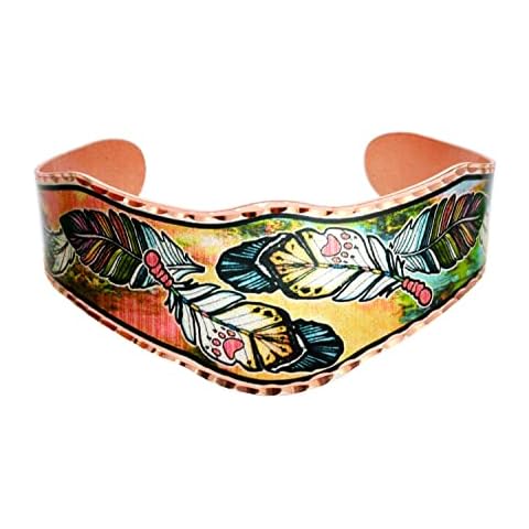 Artisan Copper Southwest Native American Bracelets Cuff Adjustable/Tapered Designs of Zini Bear/Horse/Wolf/ Feathers/Bighorn/Hot Air Balloons/Bears/Buffalos Jewelry, Copper, no gemstone Cover
