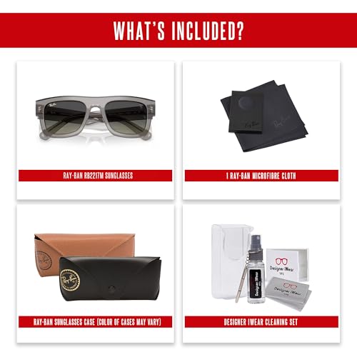 Ray-Ban RB2217M SCUDERIA Ferrari Collection Square Sunglasses For Men For Women +BUNDLE with ACCESSORY EYEWEAR KIT2