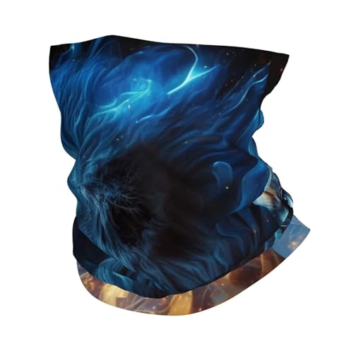 Bandana bufanda cubre rostro para cuello rojo llama azul para mujer y hombre para motocicleta, ciclismo, esquí y fiestas miniatura 1
