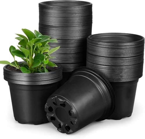 LATERN 100 Piezas Macetas de Plástico para Plantas, 10CM Macetas para Sembrar Semillas Ligeras Contenedor para Plántulas de Vivero para Verduras Flores Hierbas Esquejes de Suculentas (10cm x 8,5cm)