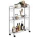 IDIMEX Desserte à roulettes Zeta Chariot de Service pour Cuisine ou Salle de Bain Meuble de Rangement avec 3 paniers, en métal chromé