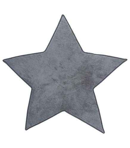 ATMOSPHERA CREATEUR D'INTERIEUR Tapis Microfibre pour Chambre d'enfants - Forme Etoile - Coloris Gris