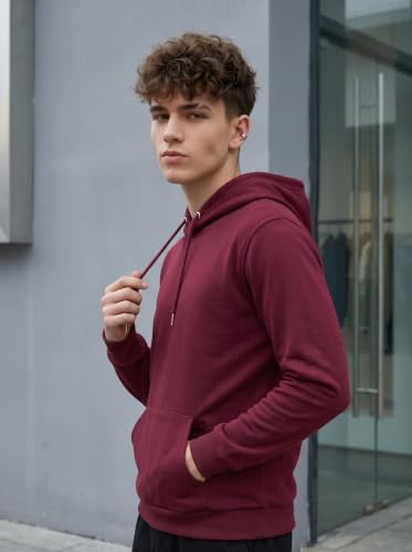 Image of HOODMASTER Unisex Fleece Hoodie Sweatshirt with Pockets Full Sleeves Regular Fit Solid Pattern Hooded Neck and Standard Length | Hoodies for Men & Women