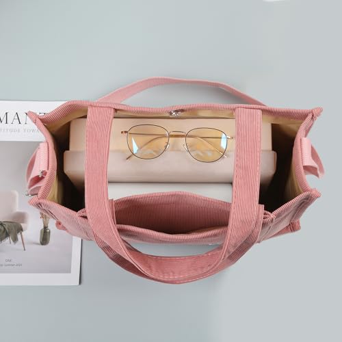 Image of Valleycomfy Corduroy Tote Bag for Women Travel Crossbody Bag Purse Women Shoulder Bags Work Handbags Everyday Hobo Bag