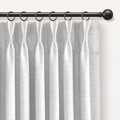 INOVADAY Pinch Pleated Curtains, 100% Light Blocking Linen...