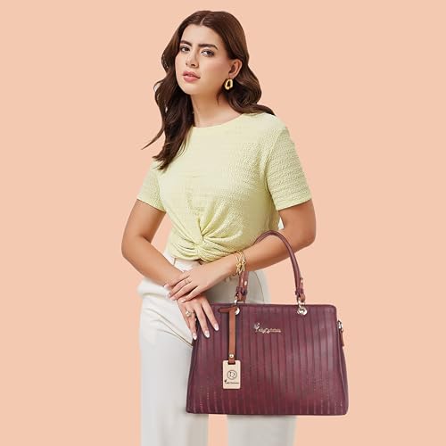Image of Lady Quinton Women's Striped Line Handbag for Women| Ladies purse | Stylish Shoulder Bag | Gift for Women