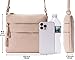 Solene Multi Zipper Pocket Crossbody Bag with Strap, Lightweight Travel bag, Daily Cell Phone Purses Messenger bag - WU085 (Nude)